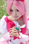 asami_(ii) choker cosplay cure_blossom detached_sleeves dress hairbow hanasaki_tsubomi heartcatch_precure! pink_hair ponytail pretty_cure rating:Safe score:0 user:nil!