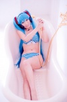 aqua_hair bathroom bathtub bikini cosplay hatsune_miku headset mashiro_yuki project_diva swimsuit twintails vocaloid rating:Safe score:0 user:nil!