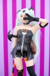 an armbands black_legwear blue_hair choker cosplay dress gloves hairclip head_wings shorts tagme_character tagme_series tail thighhighs twintails rating:Safe score:1 user:nil!