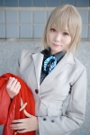 blazer blonde_hair blouse coat cosplay devil_survivor_2 kotori nitta_io orange_eyes ribbon_tie rating:Safe score:0 user:pixymisa