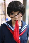cosplay glasses mouth_hold sailor_uniform school_uniform tagme_character tagme_series zero_inch rating:Safe score:0 user:nil!