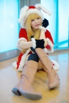 animal_ears blonde_hair boots bunny_ears cosplay dress gloves neon original santa_costume stocking_cap thighhighs zettai_ryouiki rating:Safe score:0 user:nil!