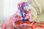amatsuka_miyu cosplay dress hat patchouli_knowledge purple_hair robe stuffed_animal teddy_bear touhou rating:Safe score:1 user:nil!