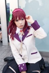 angel_beats! cosplay hairband nakamura_yuri pleated_skirt red_hair ribbon_tie school_uniform skirt soda_(model) thighhighs zettai_ryouiki rating:Safe score:0 user:pixymisa