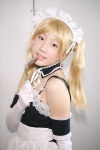apron blonde_hair cosplay elbow_gloves gloves hime kore_ga_watashi_no_goshujin-sama ladle maid maid_uniform sawatari_izumi twintails rating:Safe score:0 user:nil!