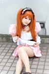 apron asahina_mikuru corset cosplay dress hairband orange_hair pantyhose sheer_legwear suzumiya_haruhi_no_yuuutsu tsukikage_yayoi waitress waitress_uniform rating:Safe score:4 user:nil!