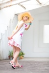 bakemonogatari blonde_hair cosplay dress nisemonogatari oshino_shinobu straw_hat suu rating:Safe score:2 user:pixymisa