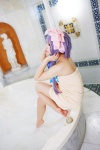 amatsuka_miyu bathroom bathtub cosplay hairbow patchouli_knowledge purple_hair soap_suds touhou towel wet rating:Safe score:1 user:nil!