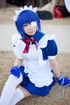 apron blue_hair cosplay dress eyepatch gloves handcuffs ikkitousen maid maid_uniform ryomou_shimei ryuuna thighhighs zettai_ryouiki rating:Safe score:0 user:nil!