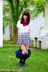 blouse bookbag kneesocks konno_anna pleated_skirt school_uniform skirt rating:Safe score:1 user:nil!