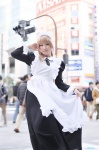 apron blonde_hair cosplay dress dress_lift hairband kayo love_live!_school_idol_project maid maid_uniform minami_kotori side_ponytail rating:Safe score:0 user:nil!