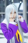 ahoge cosplay no_game_no_life rauno sailor_dress shiro silver_hair rating:Safe score:0 user:nil!