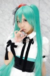 apron aqua_hair cosplay dress forgotten_alice_(vocaloid) hatsune_miku hizuki_yuuki maid maid_uniform twintails vocaloid rating:Safe score:3 user:nil!