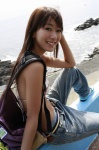 beach bikini_top jeans ocean shimizu_yuko swimsuit rating:Safe score:1 user:nil!