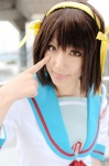 cosplay hairband hair_ribbons sailor_uniform saya school_uniform suzumiya_haruhi suzumiya_haruhi_no_yuuutsu rating:Safe score:0 user:nil!