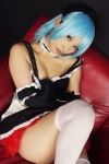 apron blue_hair choker cleavage cosplay dress elbow_gloves gloves hairband kurono_kurumu maid maid_uniform rikka rosario+vampire thighhighs you're_my_only_shinin'_star zettai_ryouiki rating:Safe score:0 user:nil!