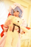 blue_hair cosplay dress hat remilia_scarlet shizuku stuffed_animal teddy_bear touhou touhou_muge_youji wings rating:Safe score:1 user:nil!
