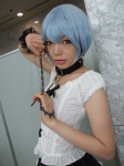 ayanami_rei blue_hair cosplay lace leash namada neon_genesis_evangelion red_eyes ruffles rating:Safe score:0 user:nil!
