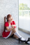 akitsu_honoka apron bows choker cosplay hairband hair_ribbons kneesocks maid maid_uniform neon_genesis_evangelion petticoat red_hair soryu_asuka_langley rating:Safe score:2 user:pixymisa