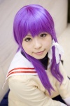 blazer clannad cosplay fujibayashi_kyou hair_ribbon katou_mari pleated_skirt purple_hair sailor_uniform school_uniform skirt turtleneck rating:Safe score:0 user:pixymisa