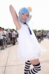 2channel amaguri_irufu bisuke-tan blue_hair cosplay dress sleeveless thighhighs twin_braids zettai_ryouiki rating:Safe score:0 user:pixymisa