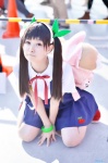 backpack bakemonogatari blouse cosplay hachikuji_mayoi hairband jumper school_uniform socks tometo_kamu twintails rating:Safe score:0 user:nil!