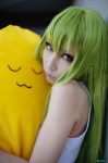 cc cheese-kun code_geass cosplay croptop green_hair houtou_singi stuffed_animal rating:Safe score:1 user:nil!