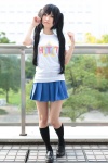 cosplay kneesocks k-on! nakano_azusa nepachi pleated_skirt school_uniform skirt tshirt twintails rating:Safe score:2 user:nil!