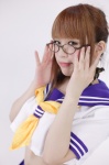 arimura_shion costume glasses pleated_skirt ponytail sailor_uniform school_uniform skirt rating:Safe score:0 user:nil!