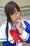 blouse chocoball cleavage colorful_wish cosplay glasses maiden_warning ponytail school_uniform shiori_(colorful_wish) rating:Safe score:0 user:nil!