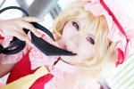 blonde_hair blouse cosplay flandre_scarlet hat niente pink_eyes tie touhou vest wings rating:Safe score:0 user:pixymisa