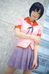 aki_(iv) bakemonogatari blouse cosplay kanbaru_suruga pantyhose pleated_skirt school_uniform sheer_legwear skirt rating:Safe score:1 user:pixymisa