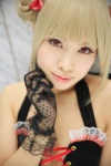 blonde_hair cleavage cosplay dress gloves hairbows original twin_buns uri rating:Safe score:2 user:nil!