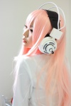blouse cat_hoodie cosplay headphones itsuki_akira nitro_super_sonic pink_hair super_akira super_soniko rating:Safe score:0 user:nil!