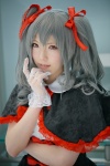 aki_(iv) cosplay dress gloves hair_ribbons idolmaster idolmaster_cinderella_girls kanzaki_ranko red_eyes shawl silver_hair twintails rating:Safe score:0 user:pixymisa