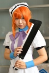 cleaver cosplay dress hat higurashi_no_naku_koro_ni orange_hair ryuuguu_rena scarf_tie tsubu wristband rating:Safe score:1 user:pixymisa