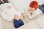 aobaichi blue_hair cosplay crossplay hijirikawa_masato long_sleeve_tshirt otoya_ittoki red_hair shima trousers uta_no_prince-sama rating:Safe score:0 user:pixymisa