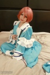 arai_yomi bed cosplay dress open_clothes pink_hair saigyouji_yuyuko touhou touhou_otome_rambu_vol._6 rating:Safe score:0 user:nil!