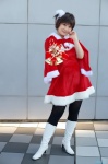 bells boots cosplay dress lady_santa midori original pantyhose santa santa_costume shawl side_ponytail rating:Safe score:2 user:nil!