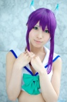 aquarion_evol cosplay croptop hairbow purple_hair sailor_uniform school_uniform suzushiro_mikono uri rating:Safe score:0 user:nil!