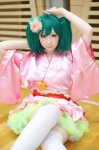 aqua_hair cosplay macross macross_frontier miiko miniskirt ranka_lee skirt thighhighs twintails yukata zettai_ryouiki rating:Safe score:1 user:nil!