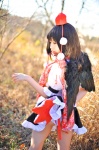 amatsuka_miyu blouse cosplay fan panties pleated_skirt scarf shameimaru_aya skirt skirt_lift tokin_hat touhou wings rating:Safe score:2 user:nil!