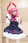 blouse blue_eyes cosplay detached_sleeves fate/extra_ccc fate/series horns lancer miniskirt petticoat pink_hair seri skirt tail rating:Safe score:0 user:pixymisa