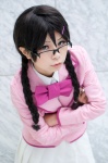 blazer blouse cosplay glasses hair_clips kakko-kawaii_sengen! kao-chan pleated_skirt school_uniform skirt suu twin_braids rating:Safe score:3 user:nil!