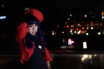 beret cosplay dress jacket katsuragi_misato makiron neon_genesis_evangelion purple_hair rating:Safe score:0 user:pixymisa