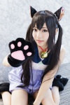 animal_ears asae_ayato bell cat_ears catgirl cat_paws cosplay dress hair_ties k-on! nakano_azusa pantyhose twintails rating:Safe score:1 user:pixymisa
