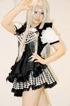 ahoge apron blouse cosplay enako haiyore!_nyaruko-san kneesocks miniskirt nyaruko skirt white_hair rating:Safe score:0 user:pixymisa