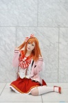 cardigan cosplay hairbow kneesocks kousaka_honoka love_live!_school_idol_project nachi pleated_skirt red_hair sailor_uniform school_uniform skirt suspenders wings rating:Safe score:0 user:nil!