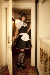 apron asai_mami blouse corset cosplay hat maid maid_mix maid_uniform miniskirt original skirt striped thighhighs zettai_ryouiki rating:Safe score:0 user:nil!