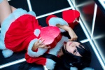 akiyama_mio cosplay dress k-on! maika santa_costume stocking_cap thighhighs zettai_ryouiki rating:Safe score:1 user:pixymisa